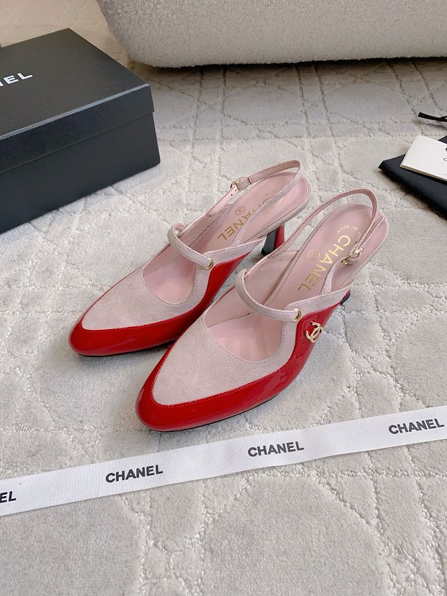 CC original lambskin 70mm slingbacks CH00476