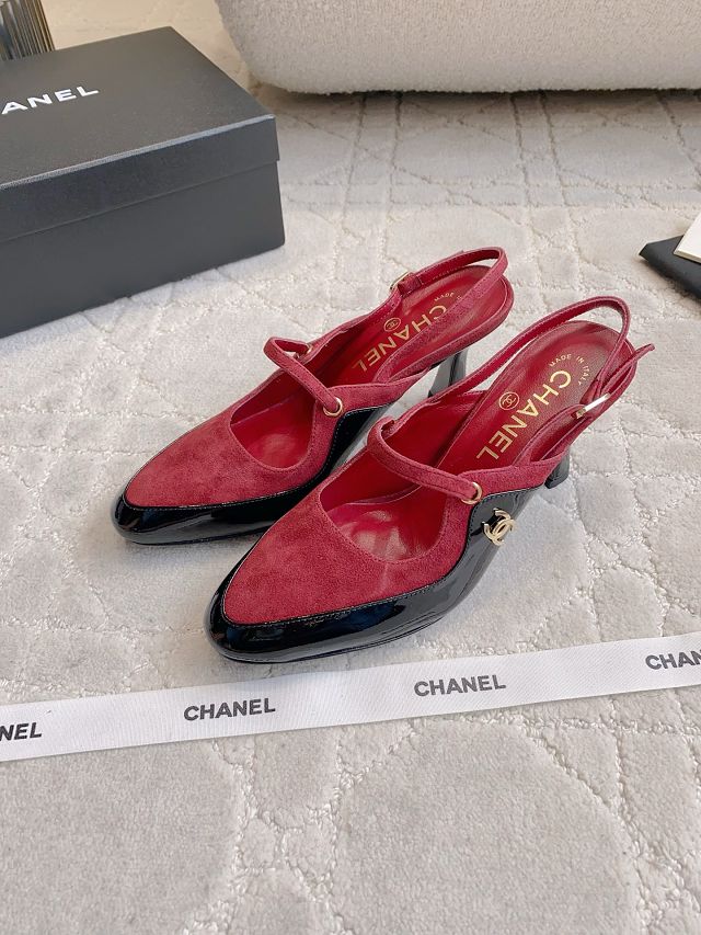 CC original lambskin 70mm slingbacks CH00476