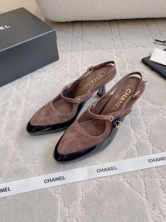 CC original lambskin 70mm slingbacks CH00476