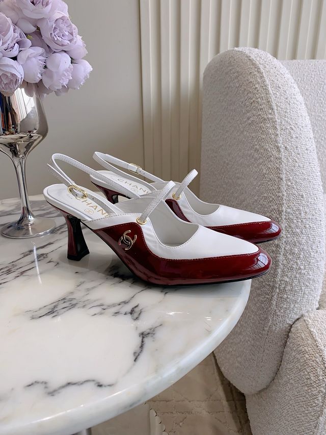 CC original lambskin 70mm slingbacks CH00476