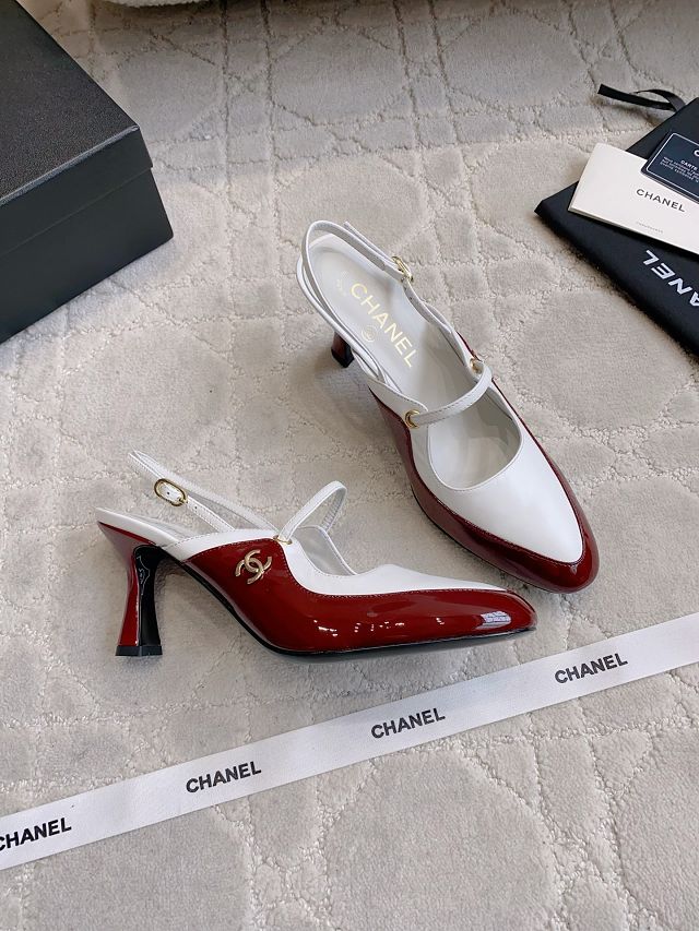 CC original lambskin 70mm slingbacks CH00476