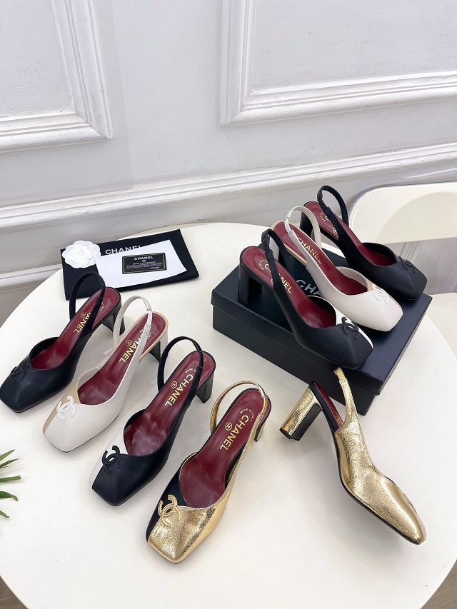 CC original lambskin 75mm slingbacks CH00492