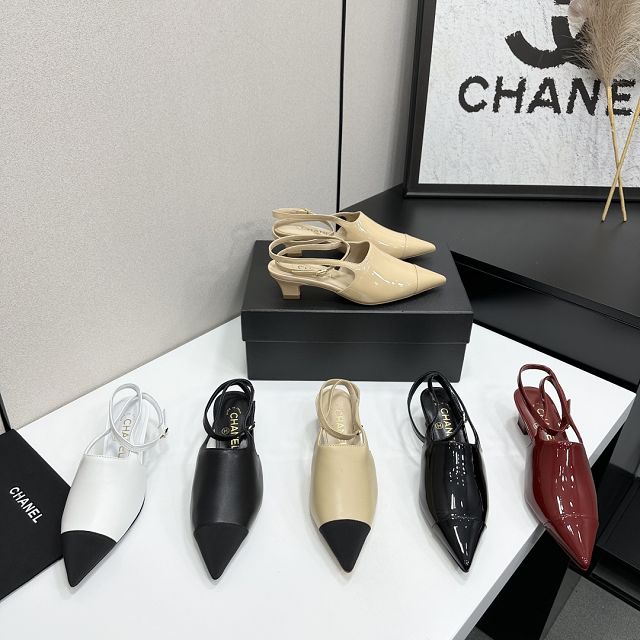 CC original patent calfskin 35mm slingbacks CH00487