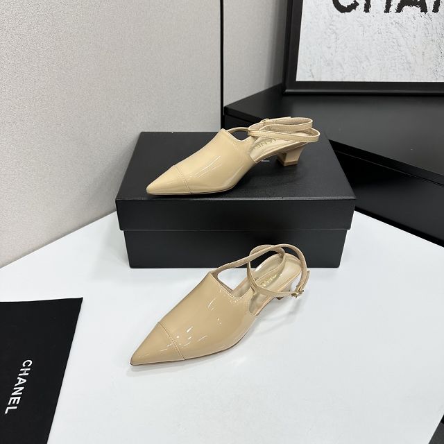 CC original patent calfskin 35mm slingbacks CH00487