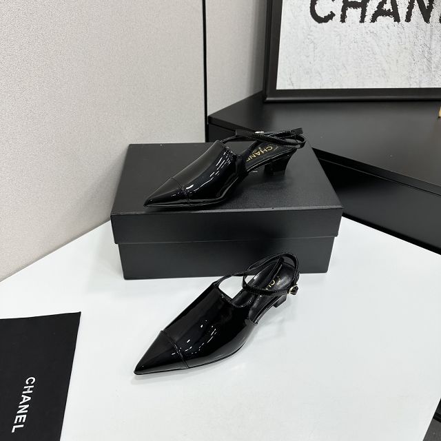 CC original patent calfskin 35mm slingbacks CH00487