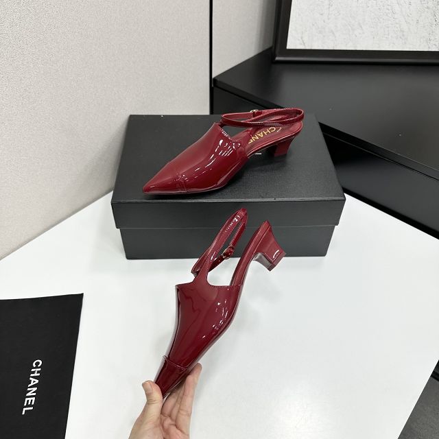 CC original patent calfskin 35mm slingbacks CH00487