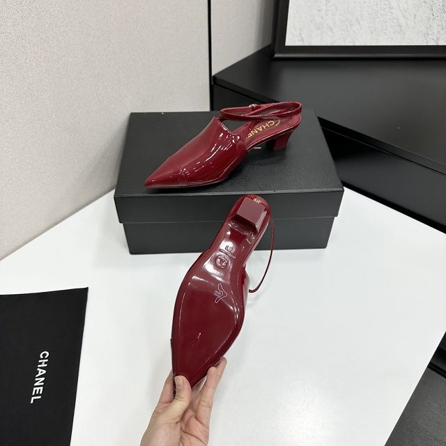 CC original patent calfskin 35mm slingbacks CH00487