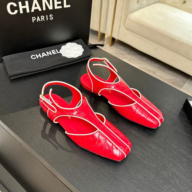 CC original crocodile calfskin slingbacks CH00517