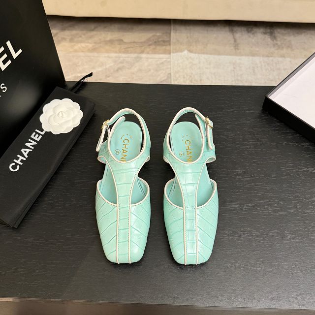 CC original crocodile calfskin slingbacks CH00517