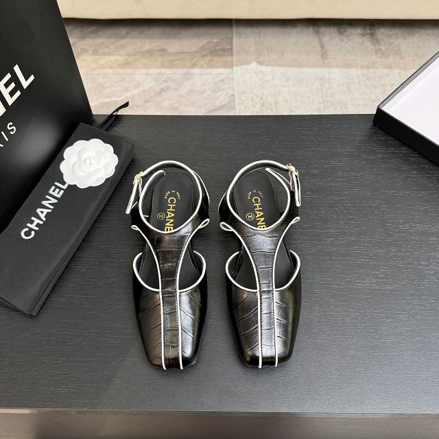 CC original crocodile calfskin slingbacks CH00517