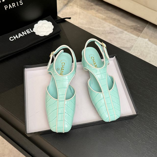 CC original crocodile calfskin slingbacks CH00517