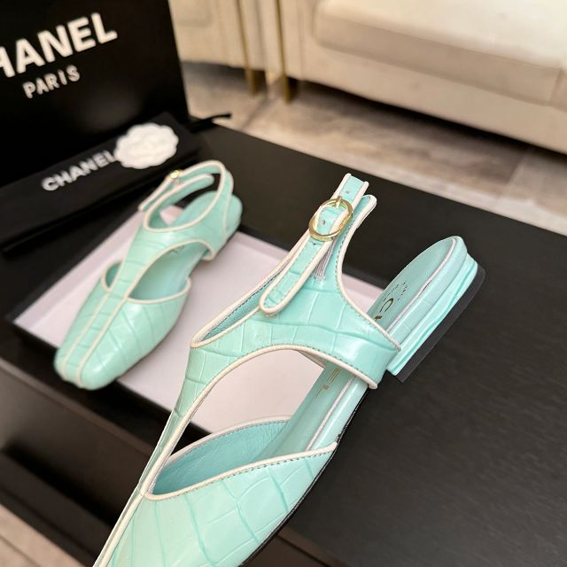 CC original crocodile calfskin slingbacks CH00517