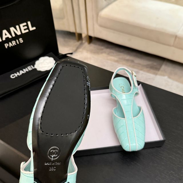 CC original crocodile calfskin slingbacks CH00517