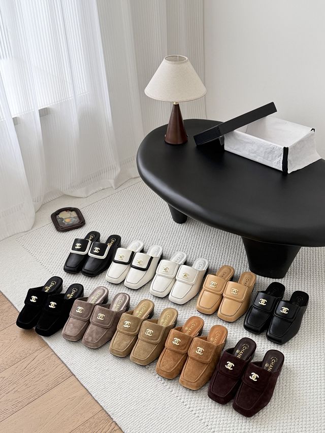 CC original lambskin 35mm mules CH00495