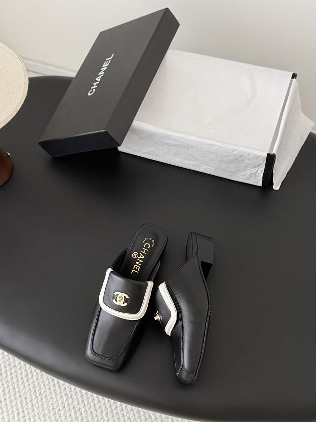 CC original lambskin 35mm mules CH00495