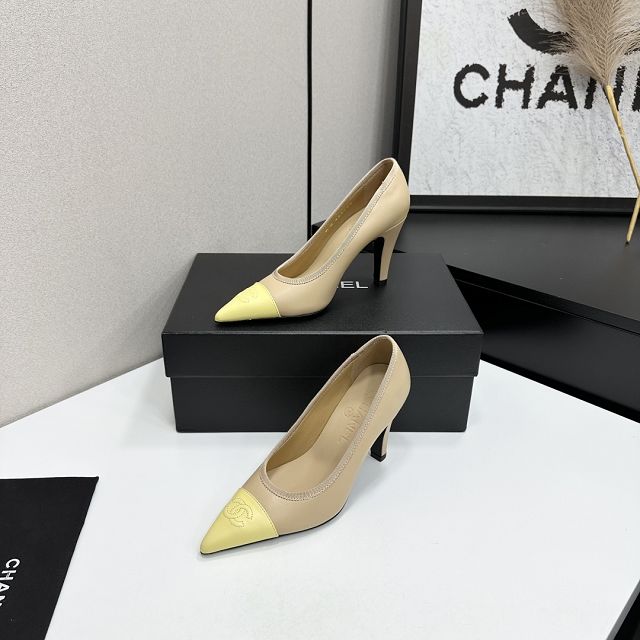 CC original lambskin 90mm pumps CH00504