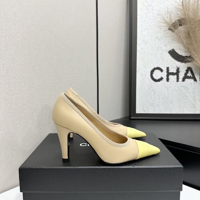 CC original lambskin 90mm pumps CH00504
