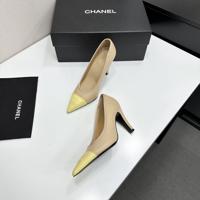 CC original lambskin 90mm pumps CH00504