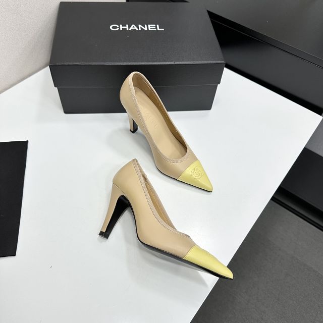 CC original lambskin 90mm pumps CH00504