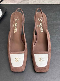CC original suede calfskin 65mm slingbacks CH00500