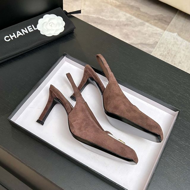 CC original suede calfskin 65mm slingbacks CH00500