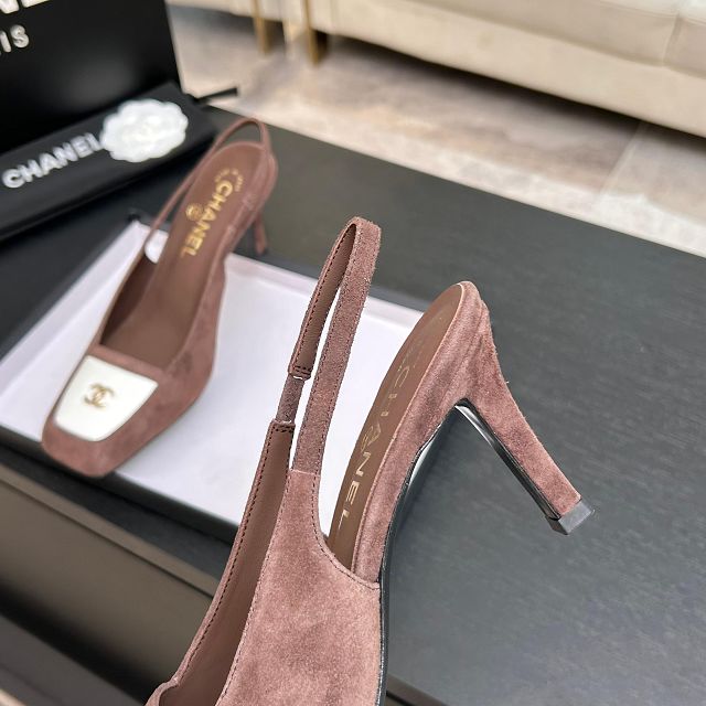 CC original suede calfskin 65mm slingbacks CH00500