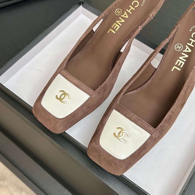 CC original suede calfskin 65mm slingbacks CH00500