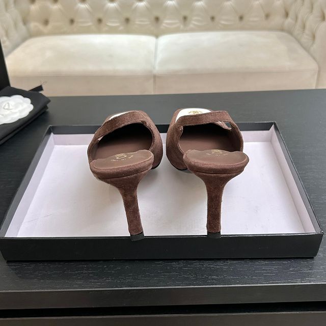 CC original suede calfskin 65mm slingbacks CH00500