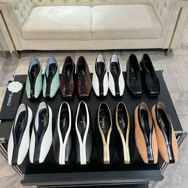 CC original crocodile calfskin ballet flats CH00529