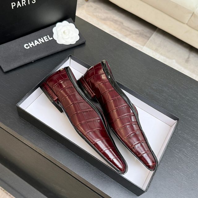 CC original crocodile calfskin ballet flats CH00529