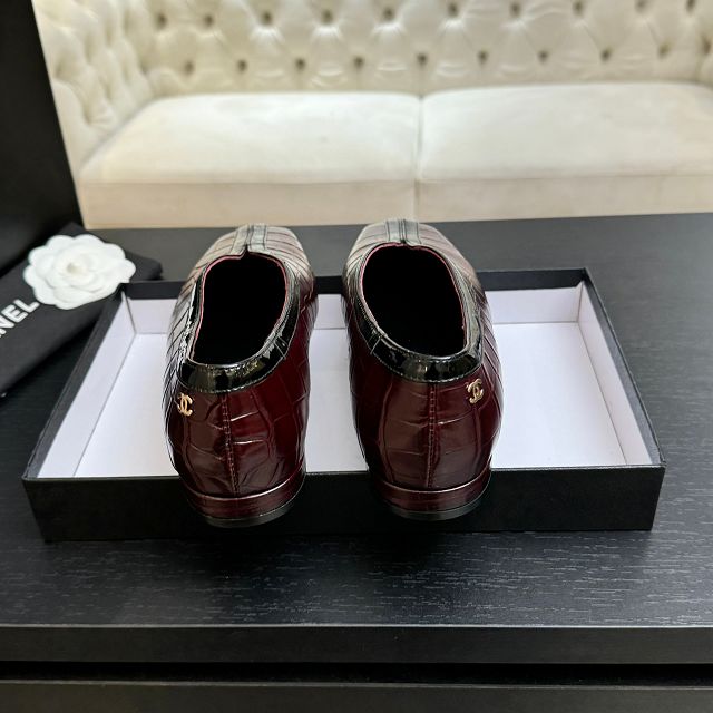 CC original crocodile calfskin ballet flats CH00529