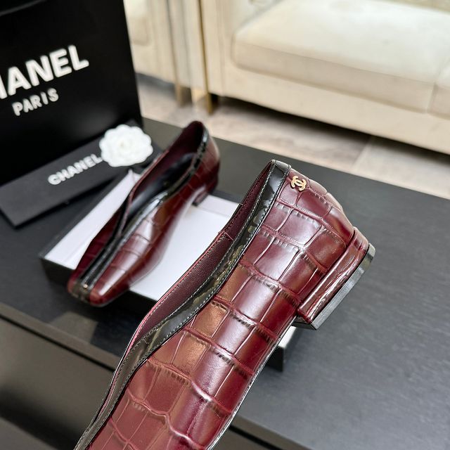 CC original crocodile calfskin ballet flats CH00529