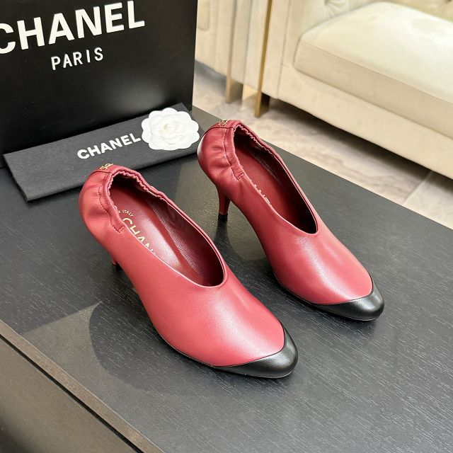 CC original lambskin 75mm pumps CH00528
